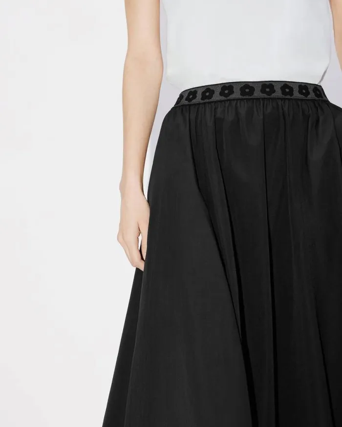 Women 039Boke Flower 20039 Midi Skirt In Technical Cotton Black Kenzo Dresses And Skirts