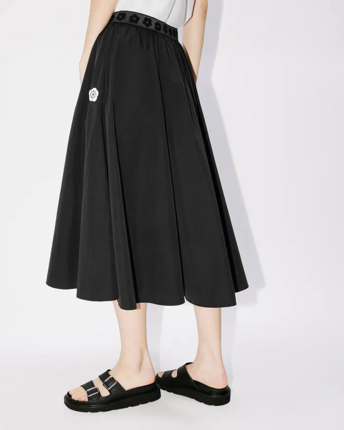 Women 039Boke Flower 20039 Midi Skirt In Technical Cotton Black Kenzo Dresses And Skirts