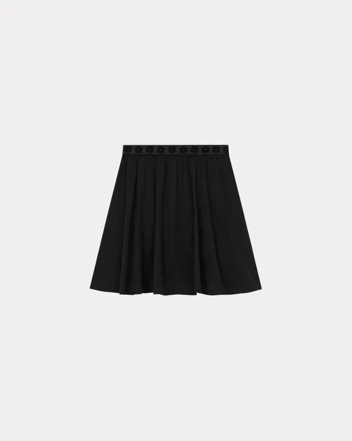Women 039Boke Flower 20039 Short Skirt In Technical Cotton Black Kenzo Dresses And Skirts