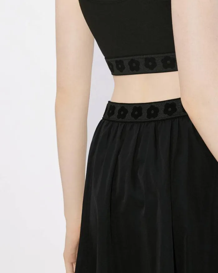 Women 039Boke Flower 20039 Short Skirt In Technical Cotton Black Kenzo Dresses And Skirts