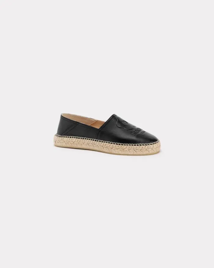 Women 039Boke Flower 20039 Special Fit Leather Espadrilles Black Kenzo Mules And Espadrilles