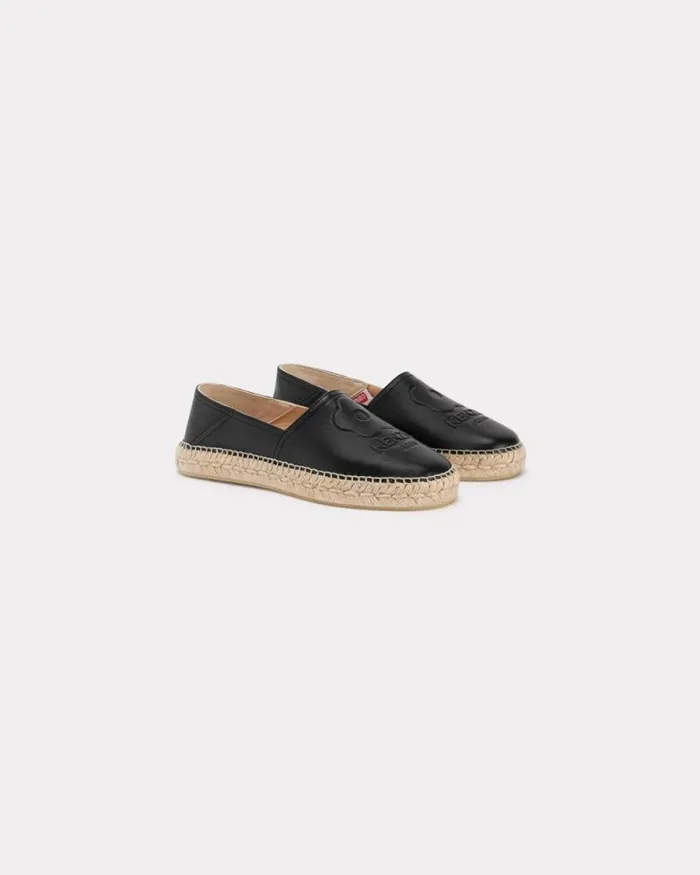 Women 039Boke Flower 20039 Special Fit Leather Espadrilles Black Kenzo Mules And Espadrilles