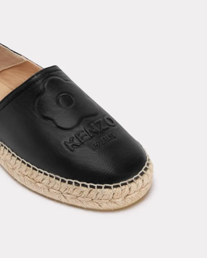 Women 039Boke Flower 20039 Special Fit Leather Espadrilles Black Kenzo Mules And Espadrilles