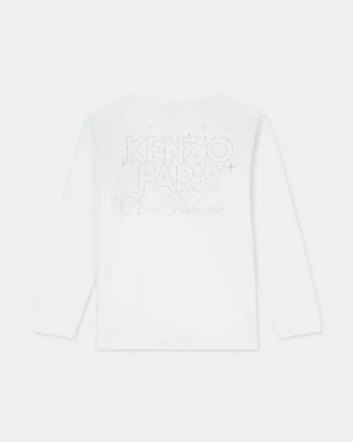 Women 039KENZO Constellation039 Long Sleeves Tshirt In Cotton Off White Kenzo Tshirts And Polos