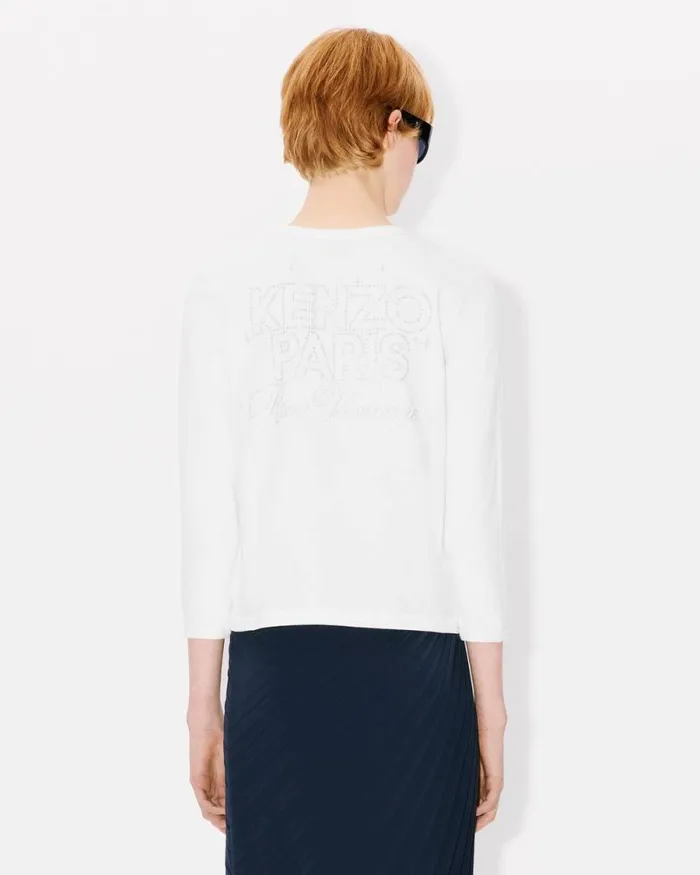 Women 039KENZO Constellation039 Long Sleeves Tshirt In Cotton Off White Kenzo Tshirts And Polos