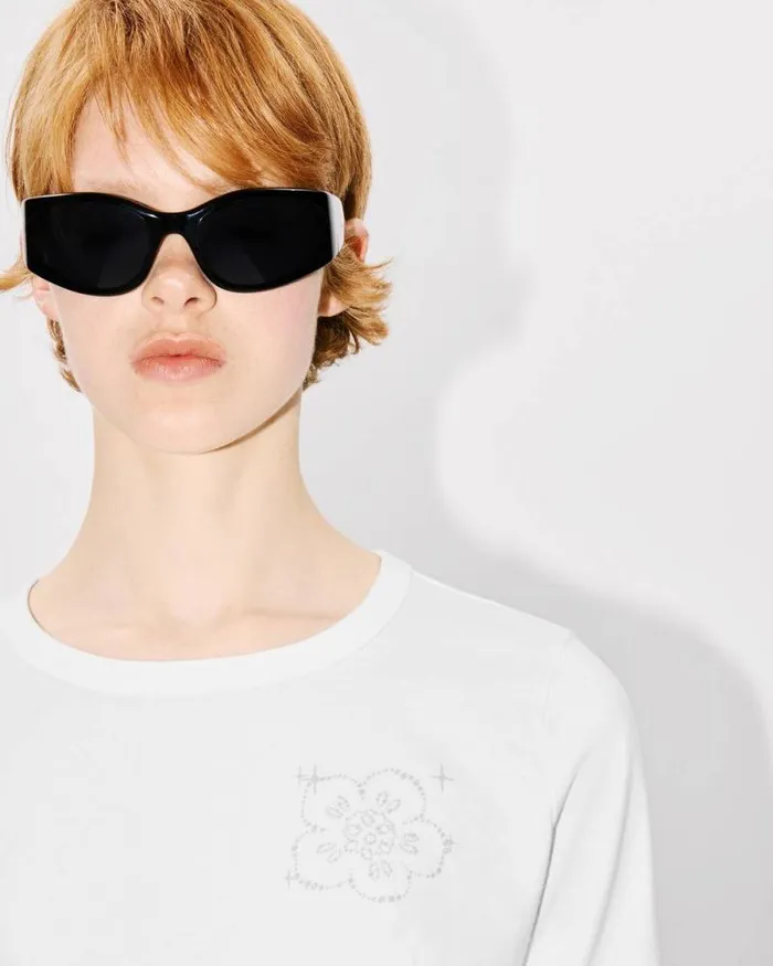 Women 039KENZO Constellation039 Long Sleeves Tshirt In Cotton Off White Kenzo Tshirts And Polos