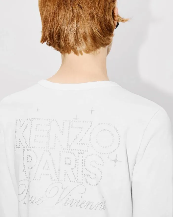 Women 039KENZO Constellation039 Long Sleeves Tshirt In Cotton Off White Kenzo Tshirts And Polos