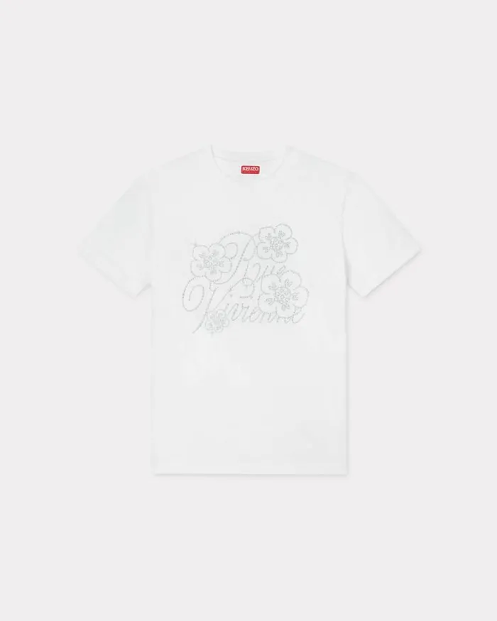 Women 039KENZO Constellation039 Loose Tshirt In Cotton Off White Kenzo Tshirts And Polos