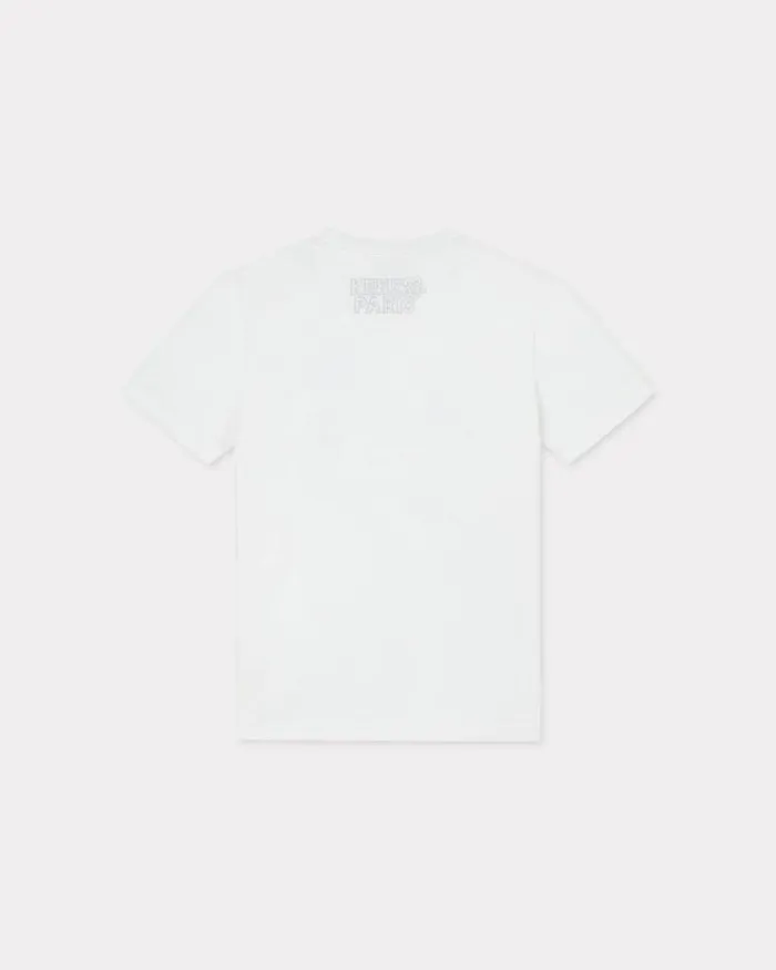 Women 039KENZO Constellation039 Loose Tshirt In Cotton Off White Kenzo Tshirts And Polos