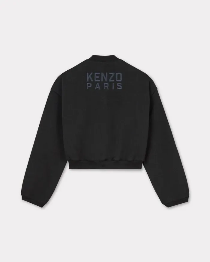 Women 039KENZO Happy Tiger039 Embroidered Teddy Jacket Black Kenzo Jackets And Coats