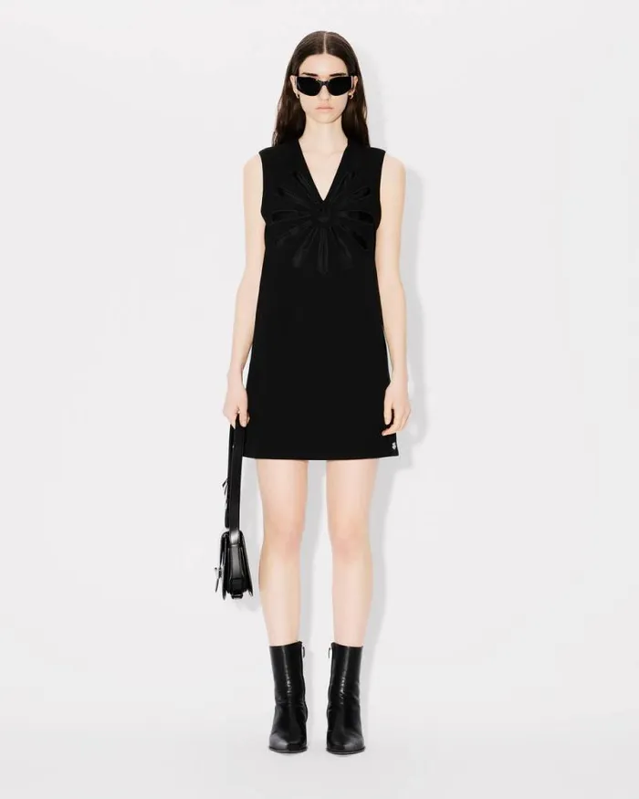 Women 039KENZO Marguerite039 Dress In Virgin Wool Black Kenzo Dresses And Skirts