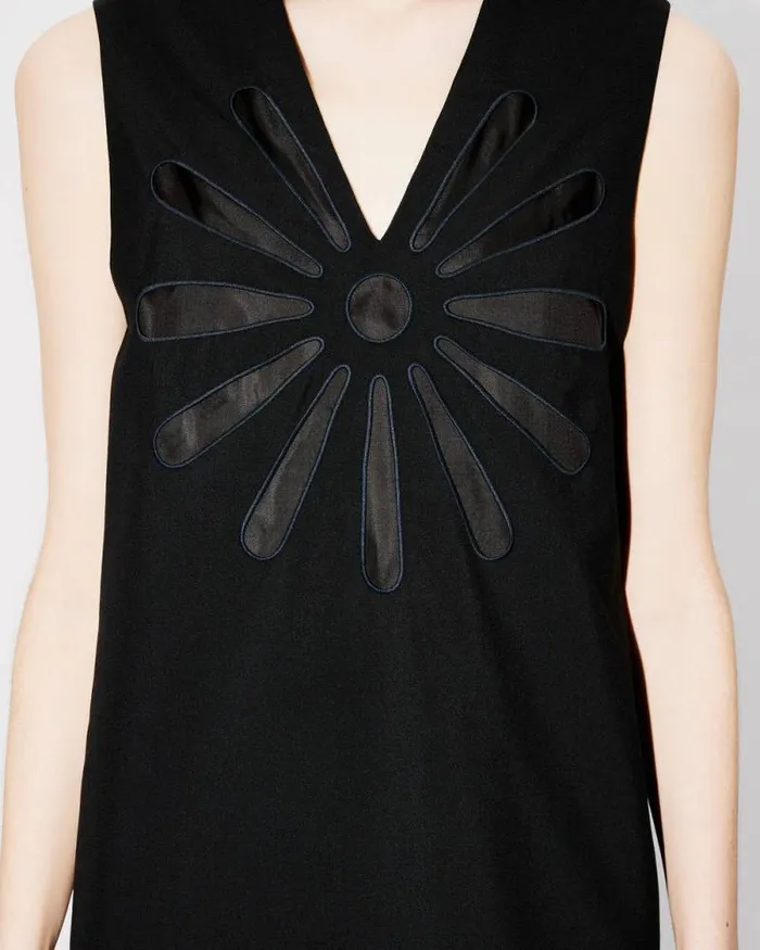 Women 039KENZO Marguerite039 Dress In Virgin Wool Black Kenzo Dresses And Skirts