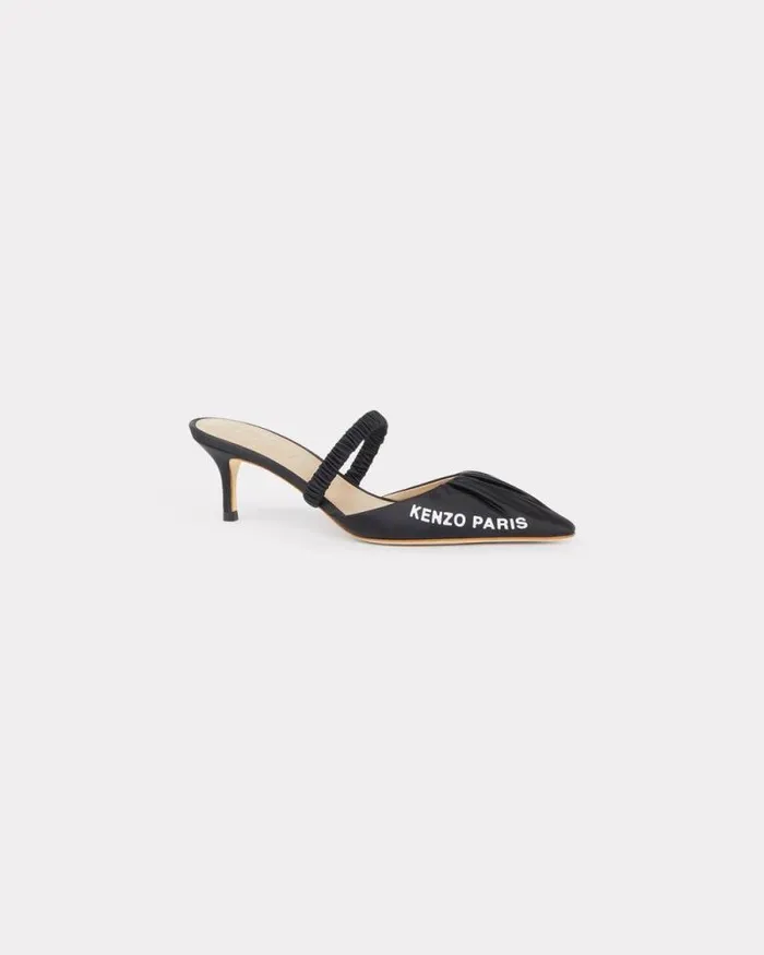 Women 039KENZO Mio039 Kitten Heel Black Kenzo Mules And Espadrilles