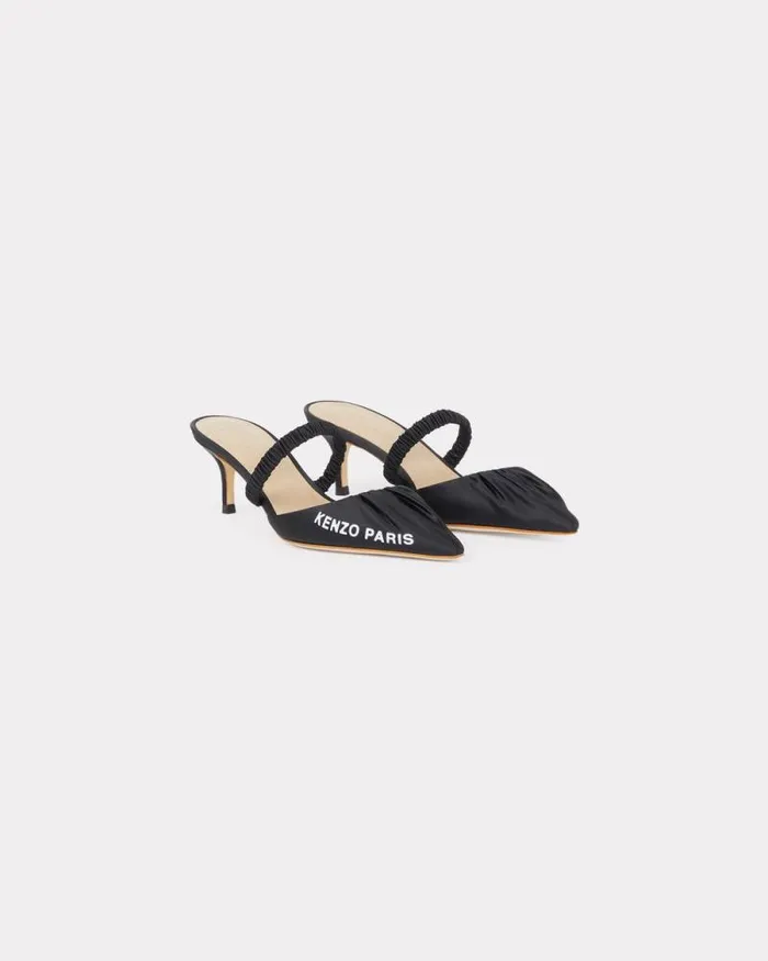 Women 039KENZO Mio039 Kitten Heel Black Kenzo Mules And Espadrilles
