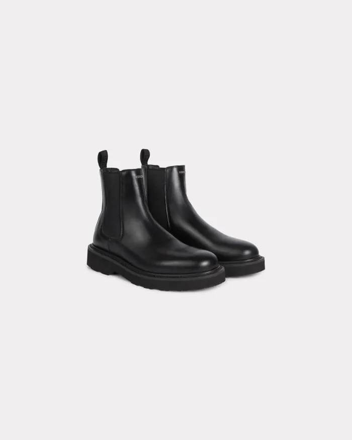 Women 039KENZO Ukio039 Leather Chelsea Boots Black Kenzo Boots