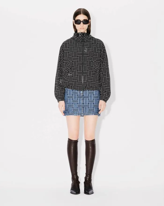 Women 039KENZO Weave039 Windbreaker Black Kenzo Jackets And Coats