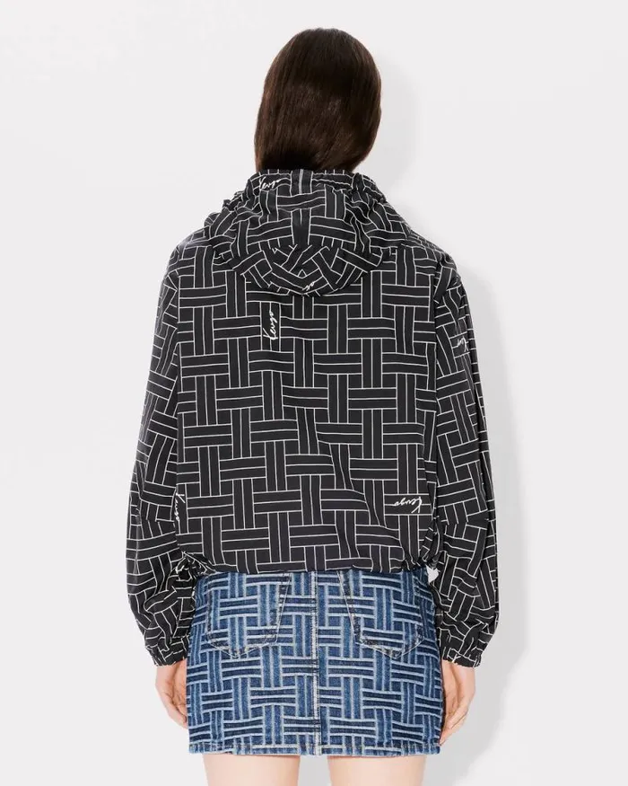 Women 039KENZO Weave039 Windbreaker Black Kenzo Jackets And Coats