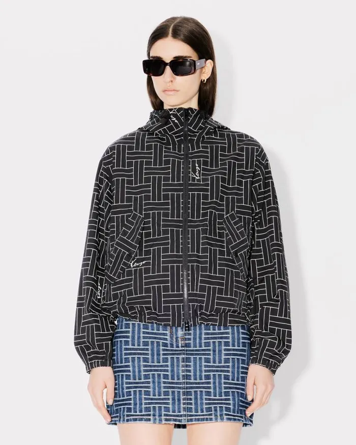 Women 039KENZO Weave039 Windbreaker Black Kenzo Jackets And Coats
