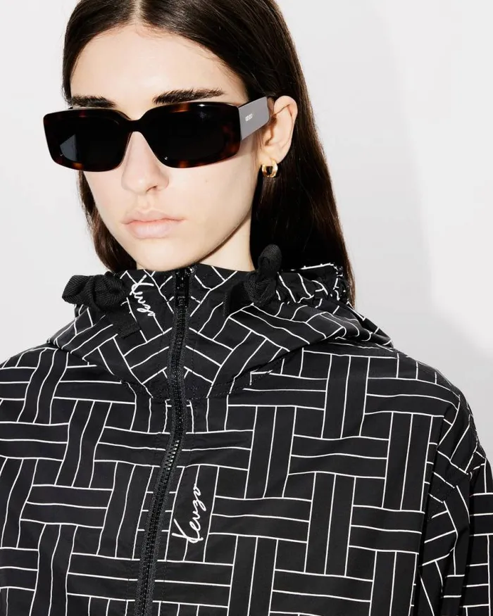 Women 039KENZO Weave039 Windbreaker Black Kenzo Jackets And Coats