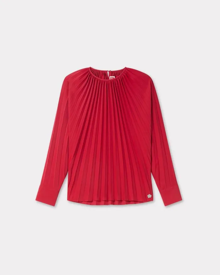 Women 039Sunray039 Pleated Blouse Cherry Kenzo Shirts And Tops