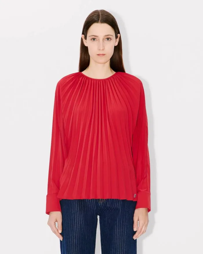 Women 039Sunray039 Pleated Blouse Cherry Kenzo Shirts And Tops