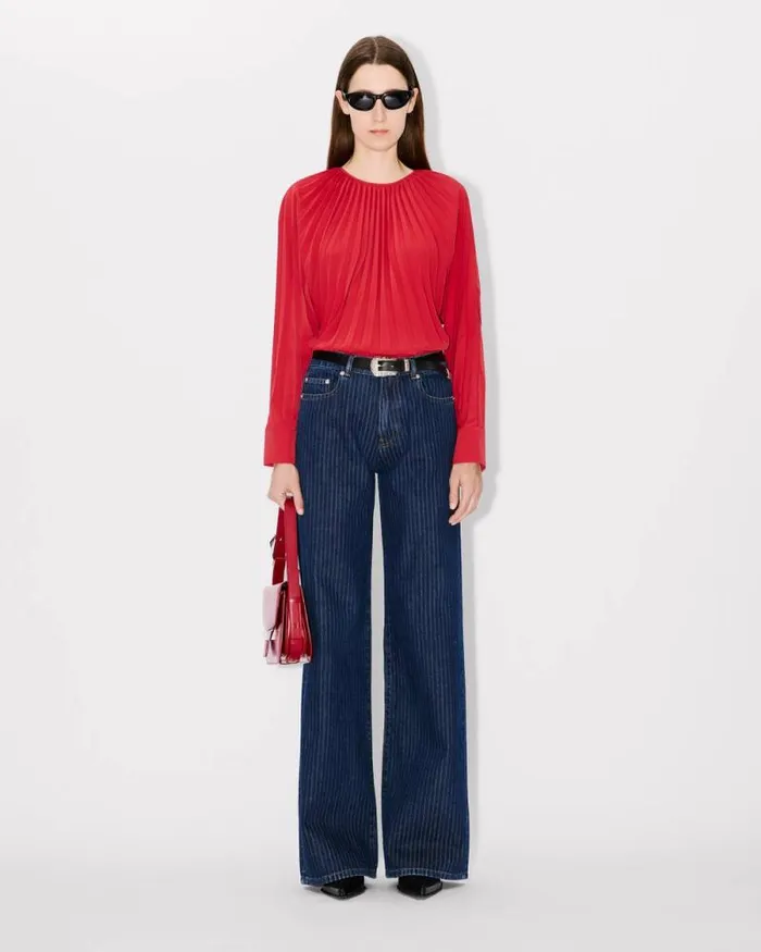 Women 039Sunray039 Pleated Blouse Cherry Kenzo Shirts And Tops