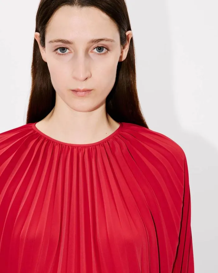 Women 039Sunray039 Pleated Blouse Cherry Kenzo Shirts And Tops