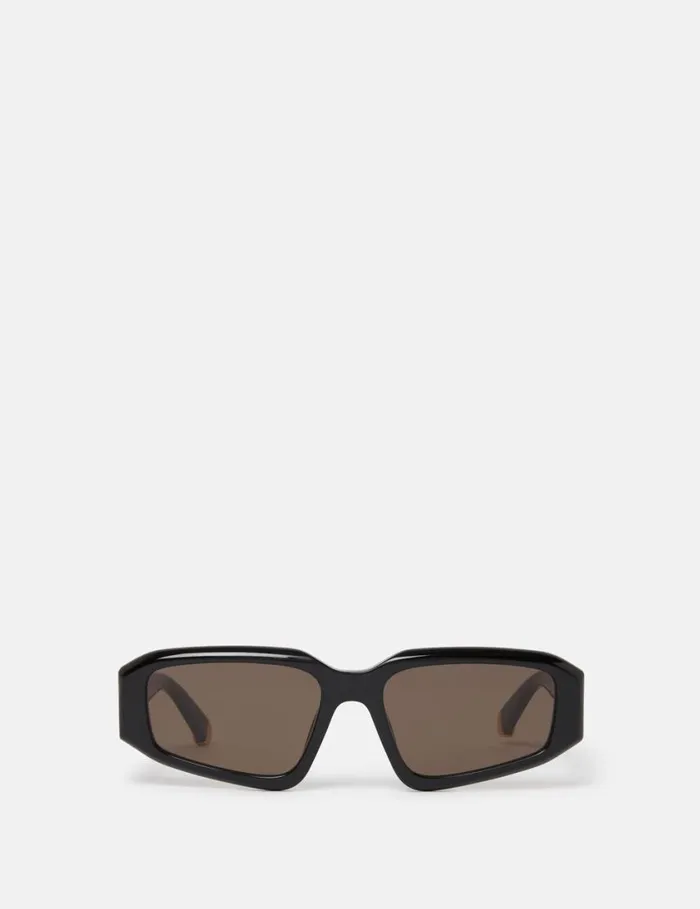 Women Abstract Rectangle Sunglasses Glossy Black Stella McCartney Sunglasses