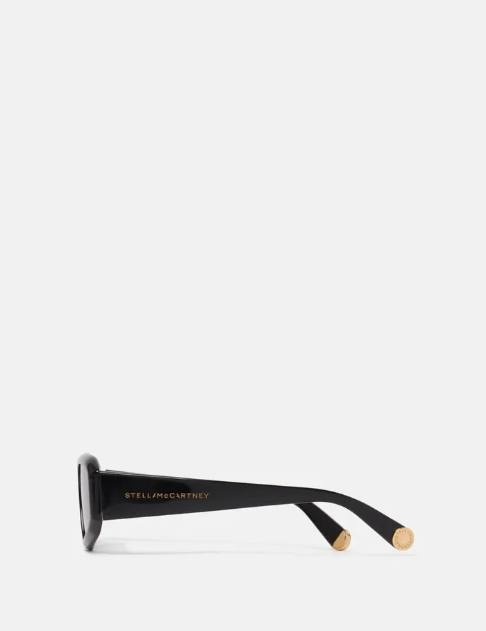 Women Abstract Rectangle Sunglasses Glossy Black Stella McCartney Sunglasses Women Abstract Rectangle Sunglasses Glossy Black Stella McCartney Sunglasses
