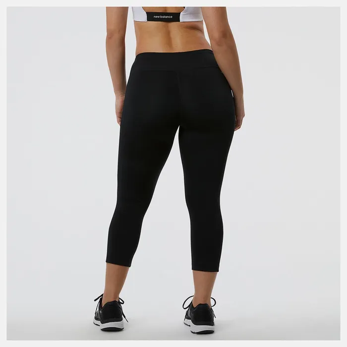 Women Accelerate Capri Black New Balance Pants and Leggings