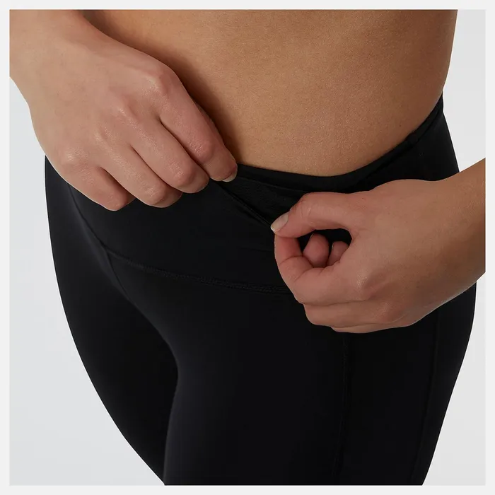 Women Accelerate Capri Black New Balance Pants and Leggings