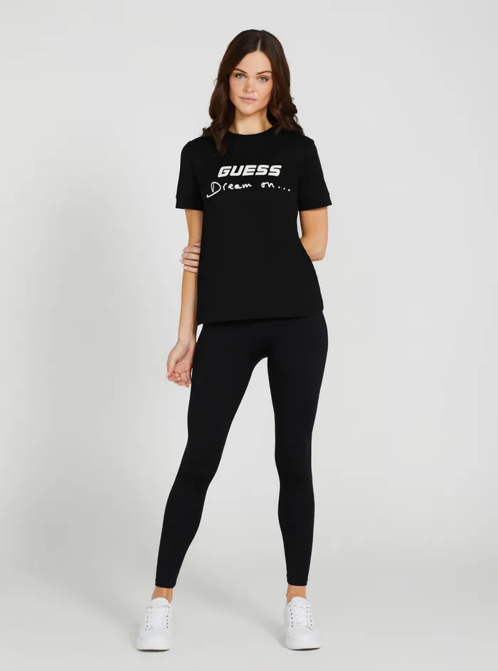 Women Activewear GUESS Eco Black Dalya Logo Active Tshirt Women Activewear GUESS Eco Black Dalya Logo Active Tshirt