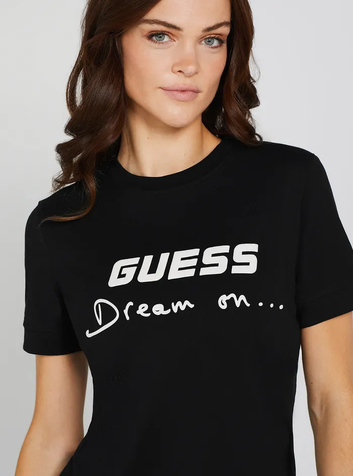 Women Activewear GUESS Eco Black Dalya Logo Active Tshirt Women Activewear GUESS Eco Black Dalya Logo Active Tshirt