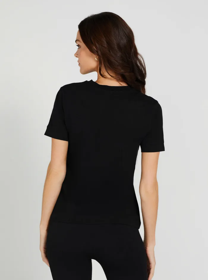 Women Activewear GUESS Eco Black Dalya Logo Active Tshirt Women Activewear GUESS Eco Black Dalya Logo Active Tshirt