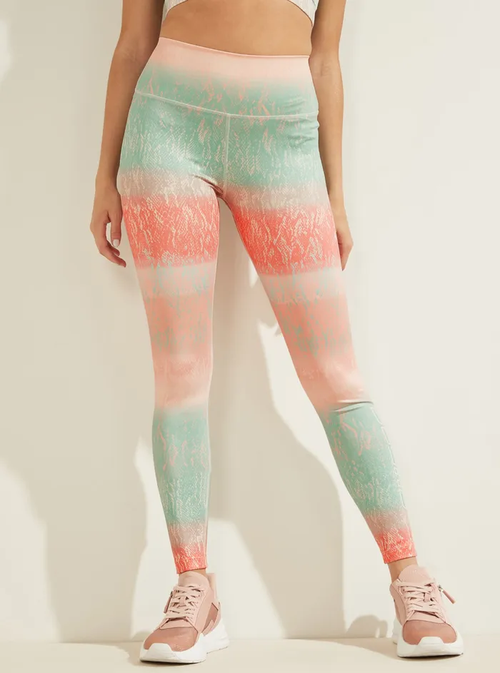 Women Activewear GUESS Eco Multi Python Corrine Active Leggings