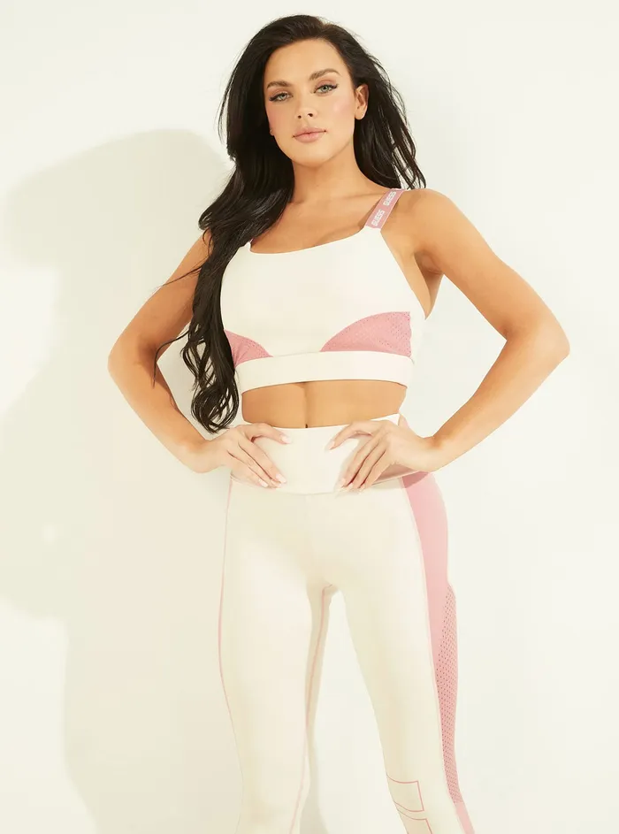 Women Activewear GUESS Eco White Catherine Active Bra