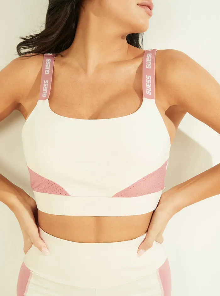 Women Activewear GUESS Eco White Catherine Active Bra Women Activewear GUESS Eco White Catherine Active Bra