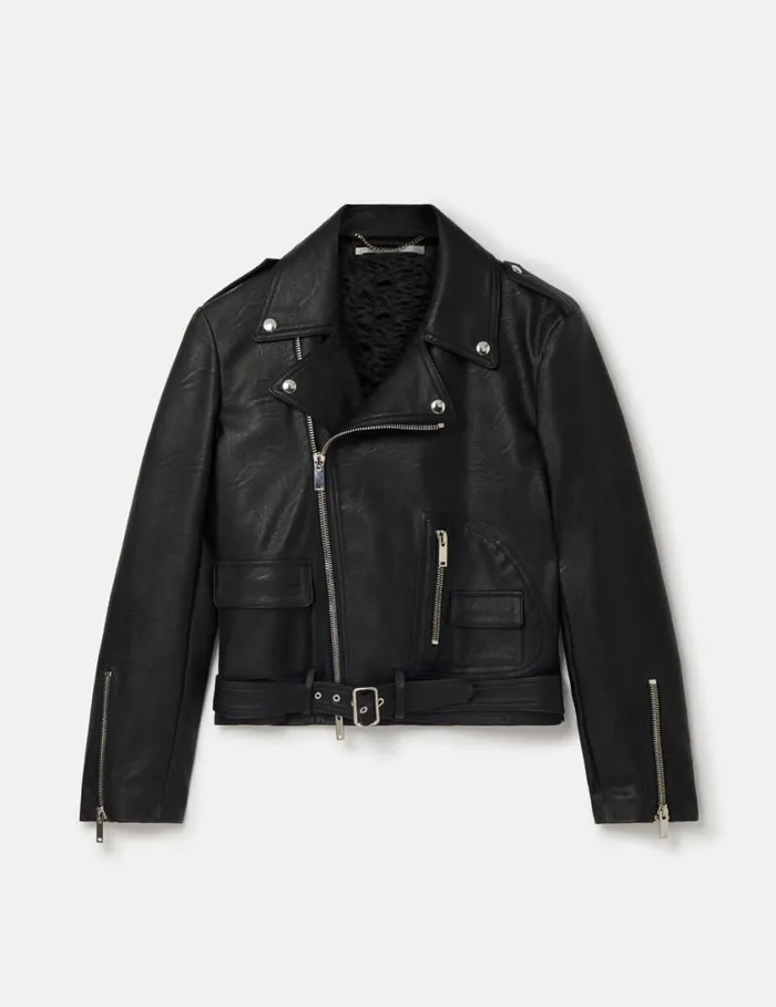 Women Alter Mat Biker Jacket Black Stella McCartney Coats And Jackets