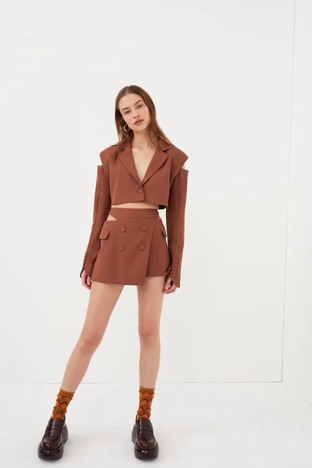 Women Alysa Crop Top Brown For Love and Lemons Tops Women Alysa Crop Top Brown For Love and Lemons Tops