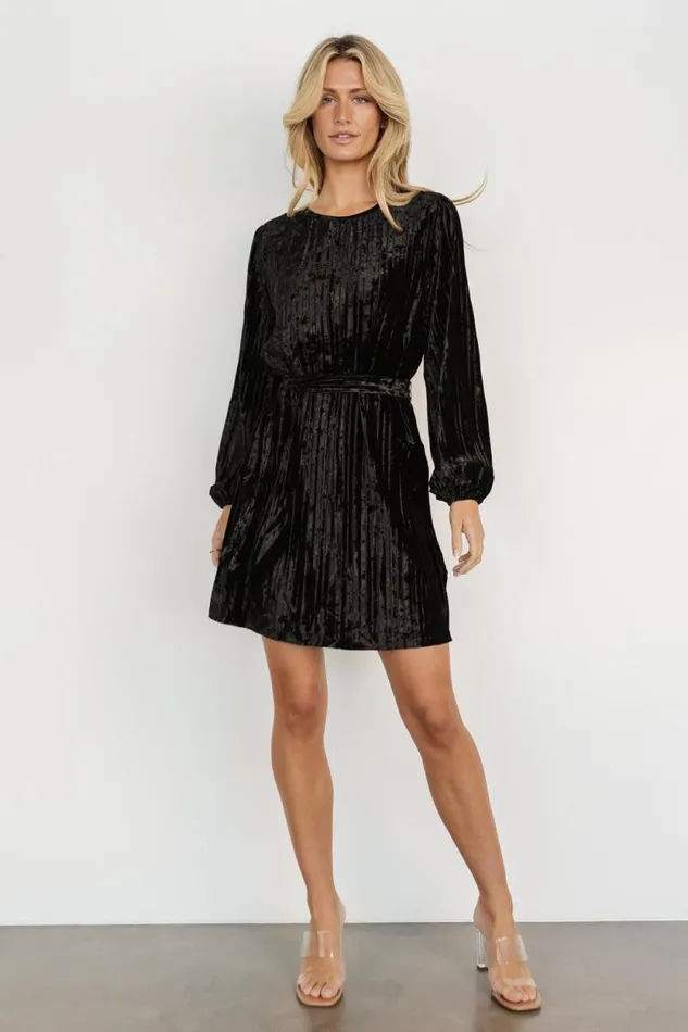 Women Anastasia Velvet Short Dress Black Baltic Born Short Dresses