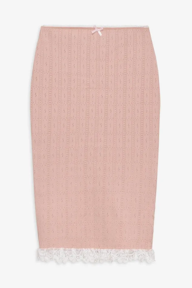 Women Andy Knit Midi Skirt Pink For Love and Lemons Knitwear Women Andy Knit Midi Skirt Pink For Love and Lemons Knitwear