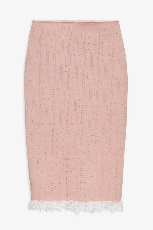 Women Andy Knit Midi Skirt Pink For Love and Lemons Knitwear Women Andy Knit Midi Skirt Pink For Love and Lemons Knitwear