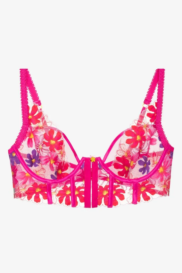 Women Anemone Floral Underwire Bra Pink For Love and Lemons Lingerie Women Anemone Floral Underwire Bra Pink For Love and Lemons Lingerie
