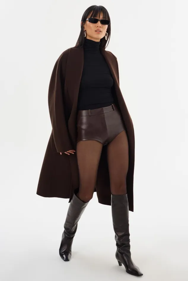 Women ANNAISE Leather Hot Shorts Mahogany LAMARQUE Pants and Shorts Women ANNAISE Leather Hot Shorts Mahogany LAMARQUE Pants and Shorts