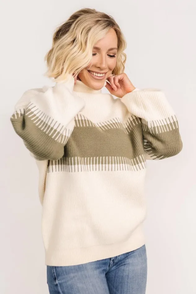 Women Antonov Turtle Neck Sweater Sage Cream Baltic Born Sweaters