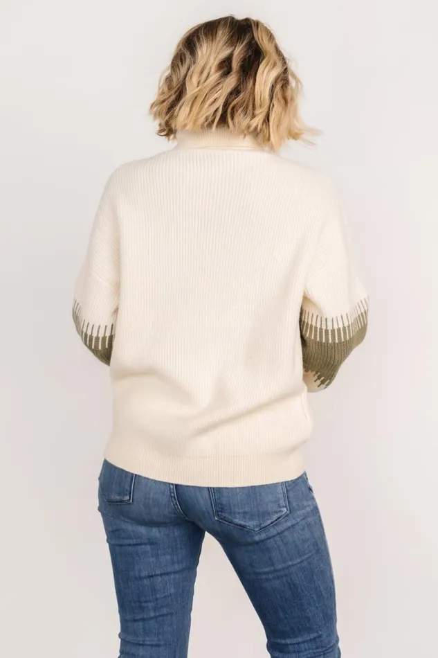 Women Antonov Turtle Neck Sweater Sage Cream Baltic Born Sweaters