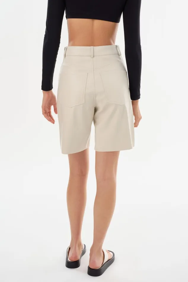 Women ARAE Faux Leather Shorts Bone LAMARQUE Pants and Shorts Women ARAE Faux Leather Shorts Bone LAMARQUE Pants and Shorts