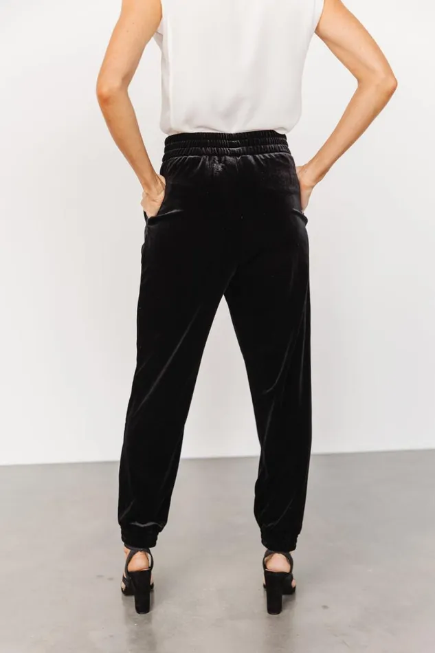 Women Archie Velvet Jogger Pants Black Baltic Born Pants