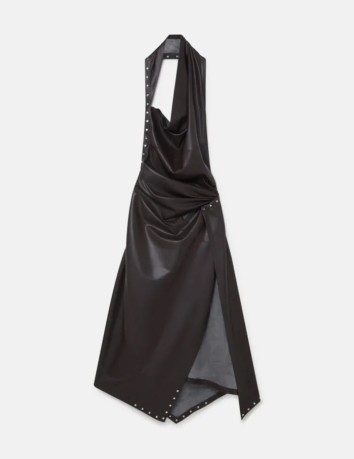 Women Asymmetric Layered Midi Dress Mocha Brown Stella McCartney Dresses