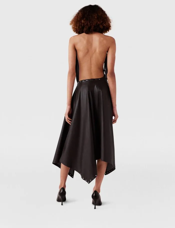 Women Asymmetric Layered Midi Dress Mocha Brown Stella McCartney Dresses